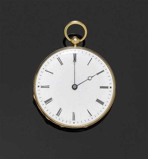 Appraisal: EXTRA-FLAT PENDANT WATCH ca Yellow gold Unusually flat small housing