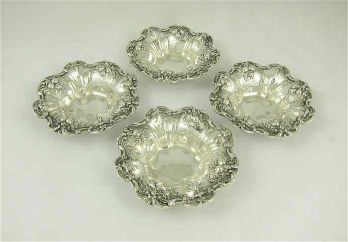 Appraisal: SET OF FOUR REED BARTON STERLING SALTS in the ''Francis