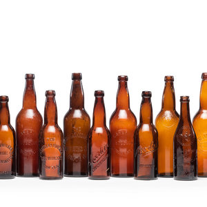 Appraisal: Eighteen Cincinnati Brewery Bottles Late th Early th Century including