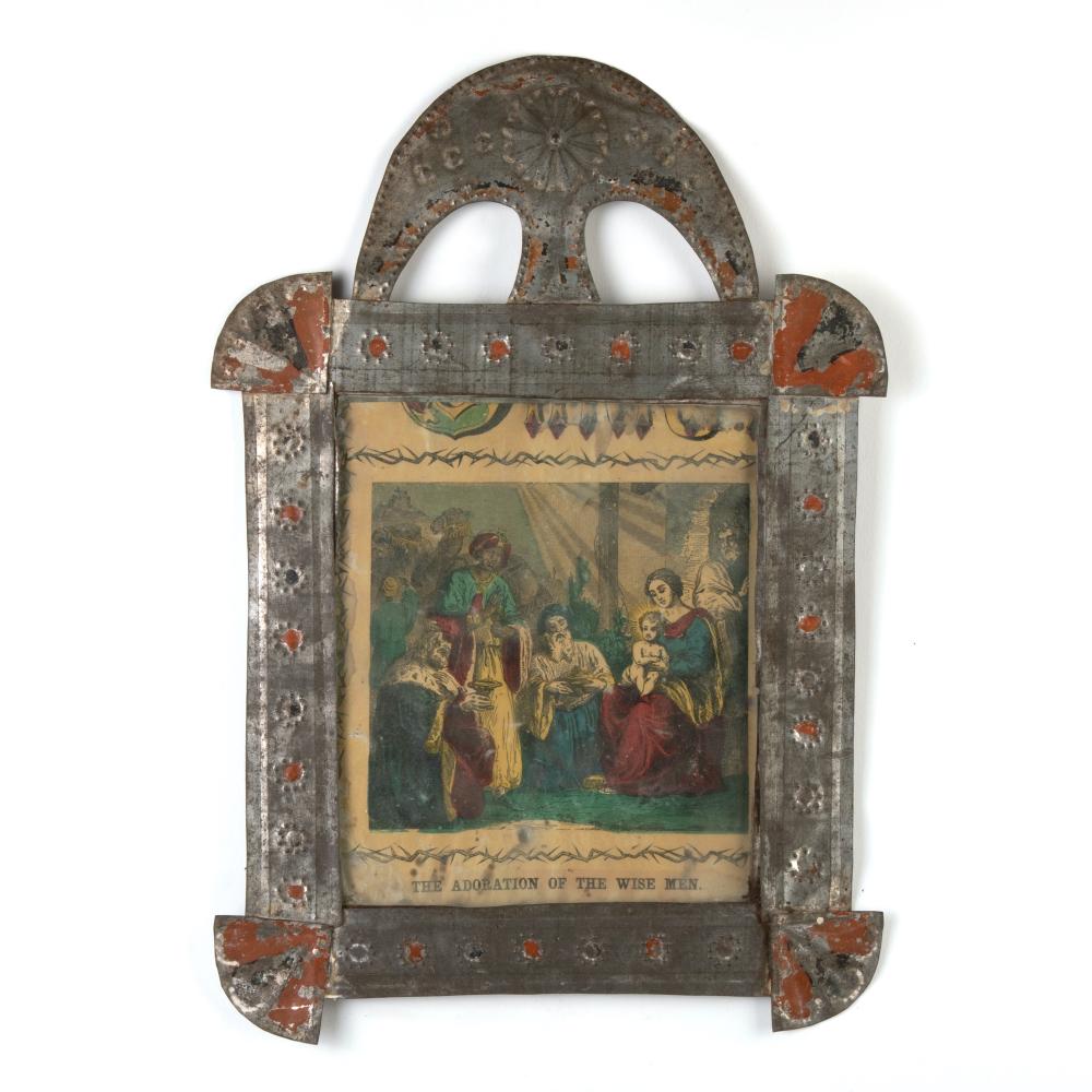 Appraisal: ATTRIBUTED TO VALENCIA RED AND GREEN II WORKSHOP TIN FRAME