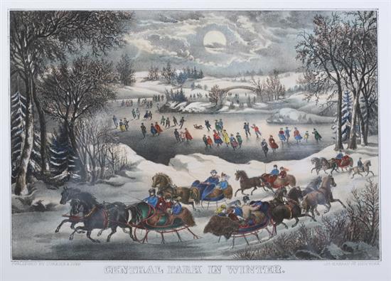 Appraisal: NATHANIEL CURRIER JAMES IVES CENTRAL PARK IN WINTER Hand-colored lithograph