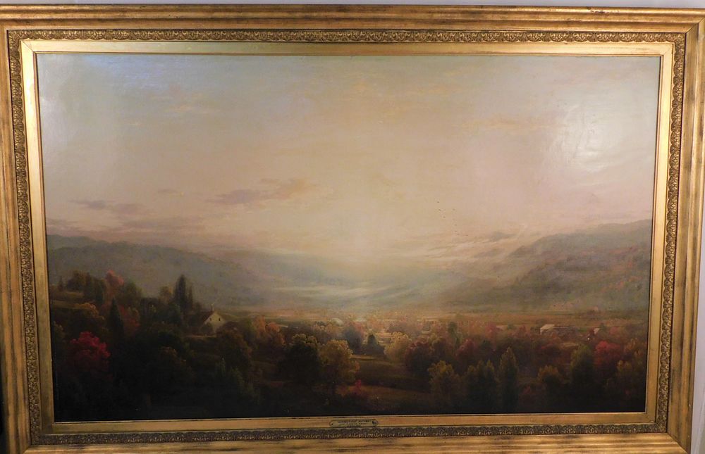 Appraisal: JF KENSETT - LARGE PAINTING OF CONNECTICUT Large panoramic oil