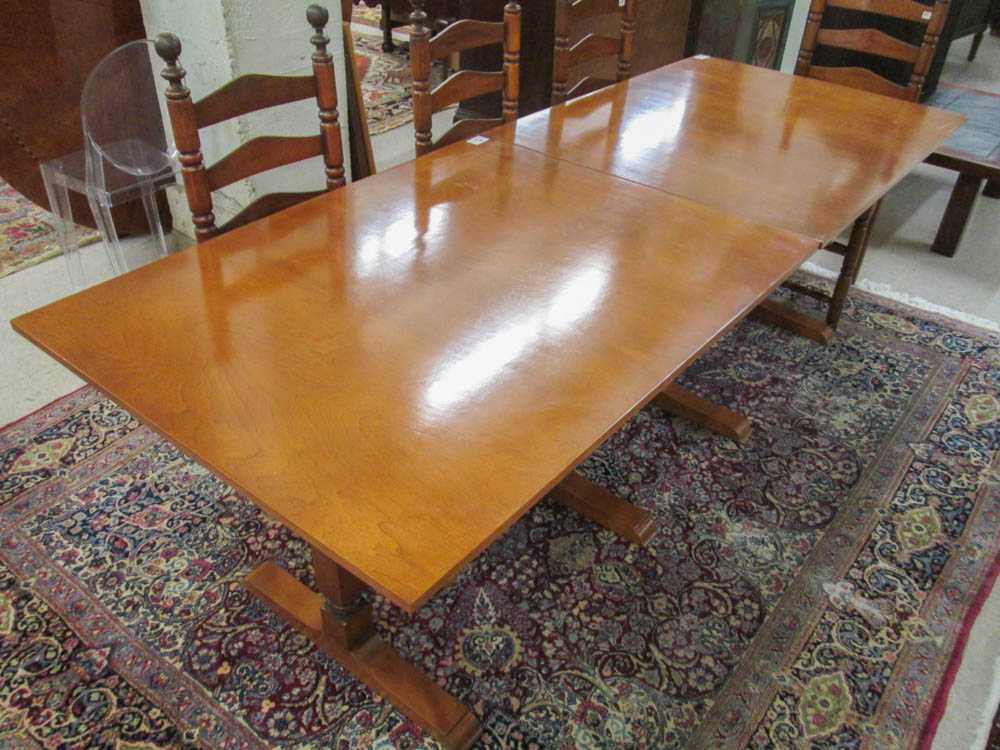 Appraisal: WALLACE NUTTING - COLONIAL REVIVAL TWO-PART MAPLE DINING TABLE American