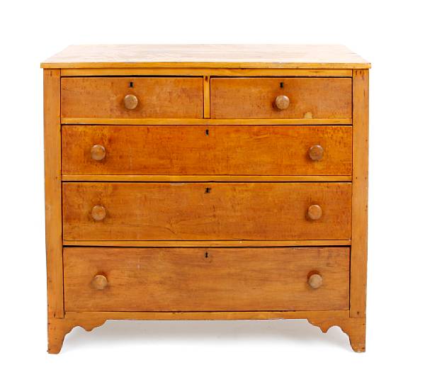 Appraisal: An American maple chest of drawers th century height in