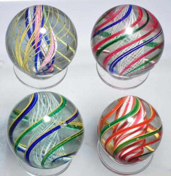 Appraisal: Lot of Large Swirl Marbles Description Largest is a white