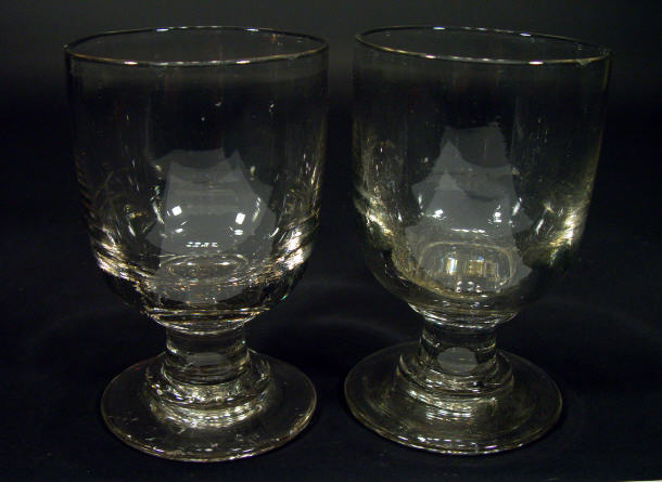 Appraisal: Pair of th Century clear glass rummers with circular foot