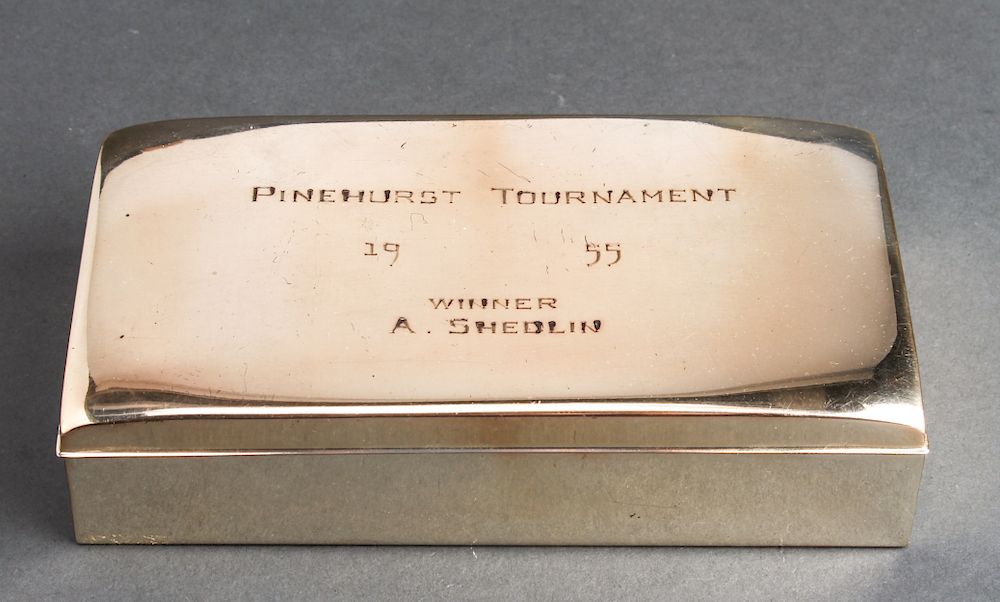 Appraisal: Poole Silver Pinehurst Tournament Covered Box Poole sterling silver covered