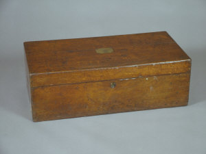 Appraisal: An oak travelling trunk late th century the hinged top