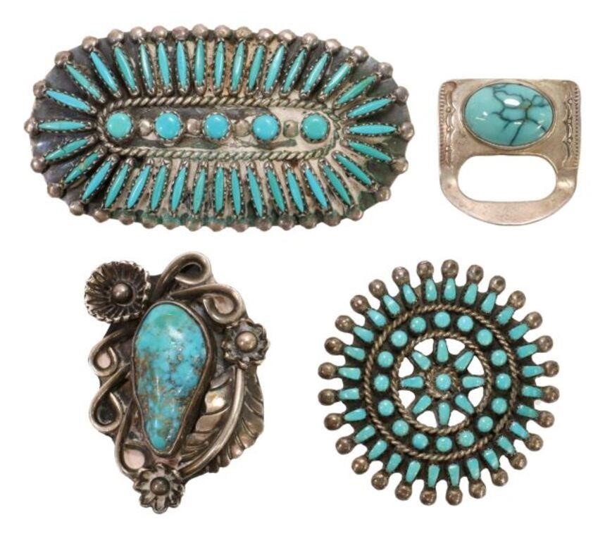 Appraisal: lot of Native American silver content unknown and turquoise jewelry