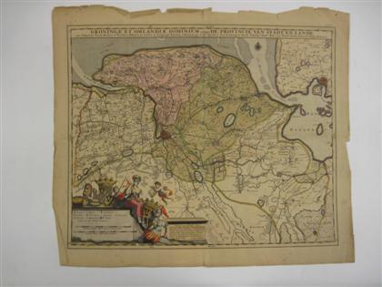 Appraisal: pieces Hand Colored Engraved th th Century Dutch Maps of