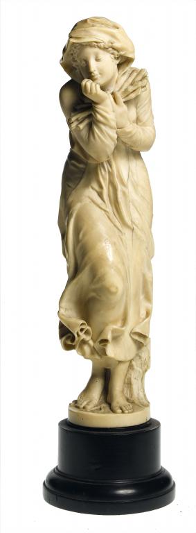 Appraisal: FRENCH SCHOOL C - AN IVORY STATUETTE OF A YOUNG