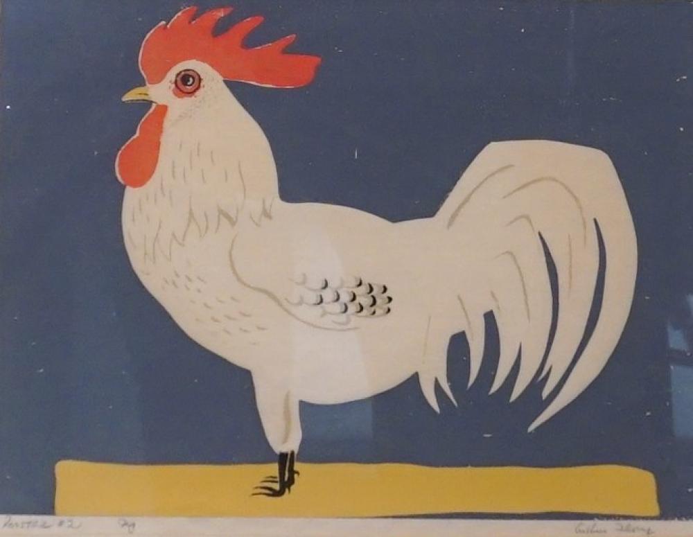 Appraisal: Arthur Flory American b Rooster Serigraph Print Signed l r