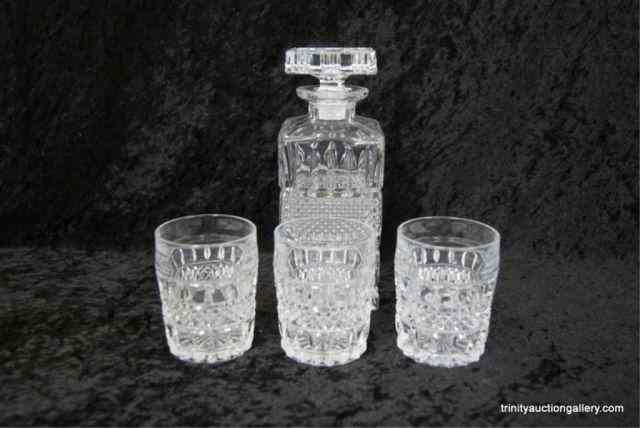 Appraisal: Lead Crystal Whiskey Decanter w Sipping GlassesThis is a heavy