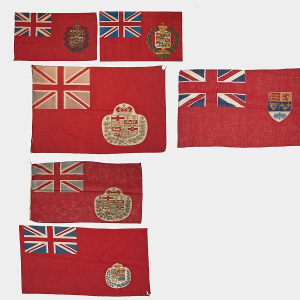 Appraisal: Six Small Canadian Parade Display Flags th early th century