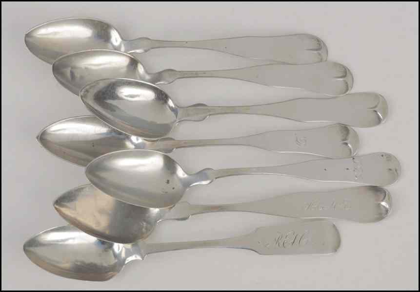 Appraisal: PAIR OF H H LADD COIN SILVER SPOONS Together with