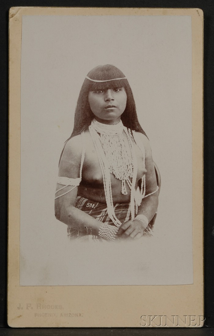 Appraisal: Cabinet Card of a Maricopa Girl stamped on the front