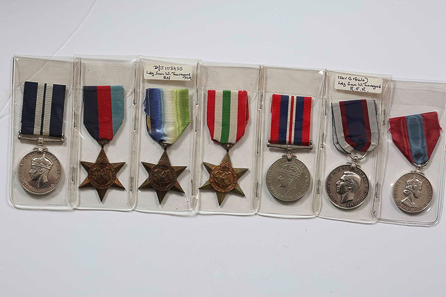 Appraisal: A GROUP OF MEDALS awarded to LDG SMN W Thorogood