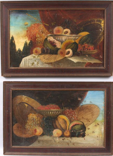 Appraisal: Pair of early th Century American still lifes of fruit