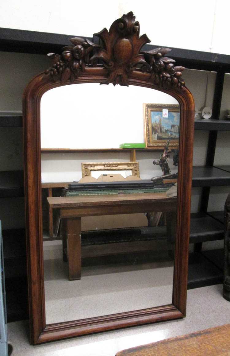 Appraisal: VICTORIAN WALNUT FRAMED PIER MIRROR American th century having a