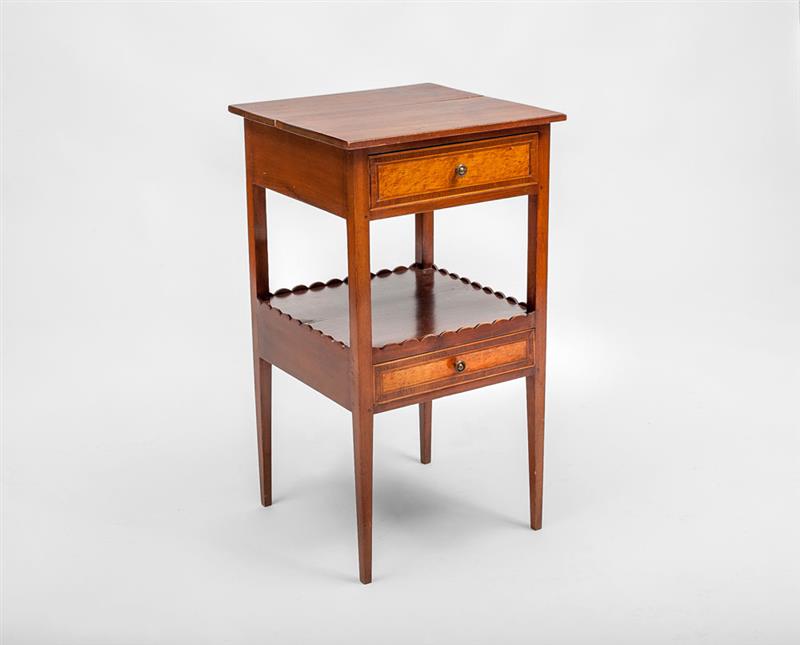 Appraisal: Federal Style Bird's Eye Maple Two-Tier Wash Stand Each drawer