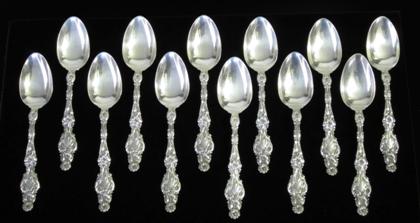 Appraisal: Twelve sterling silver dessert spoons whiting manufacturing co new york