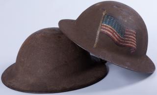 Appraisal: WWI American Doughboy Helmets Two Two WWI American Doughboy helmets