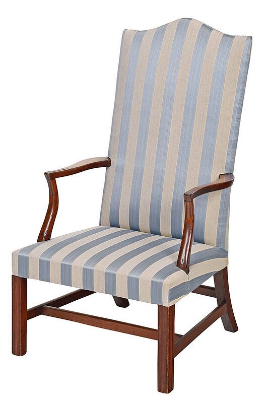 Appraisal: American Federal Mahogany Lolling Chair New England - with arched