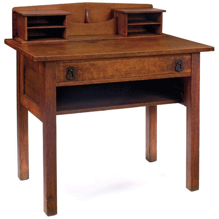 Appraisal: Lifetime writing desk letter organizer at back over a single