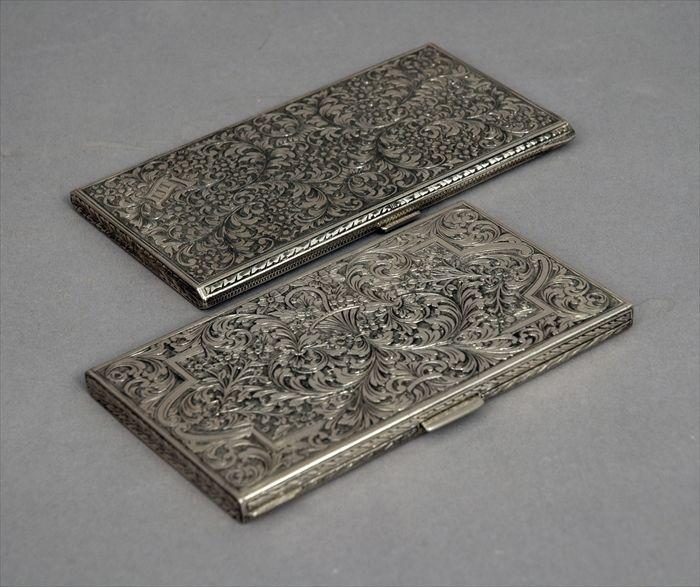 Appraisal: Two Continental -Standard Silver Cigarette Cases Larger x in