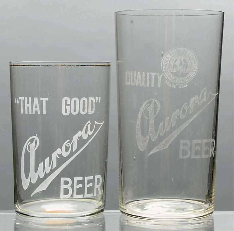 Appraisal: Lot of Aurora Acid-Etched Beer Glasses Both with slight wear