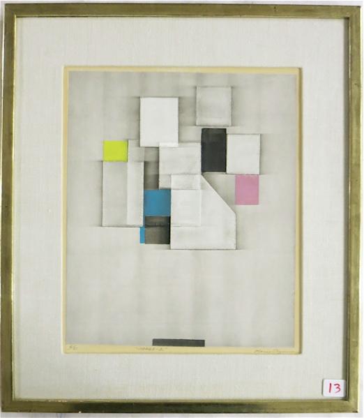 Appraisal: NORIO AZUMA SERIGRAPH New York Japan - Image-E abstract composition