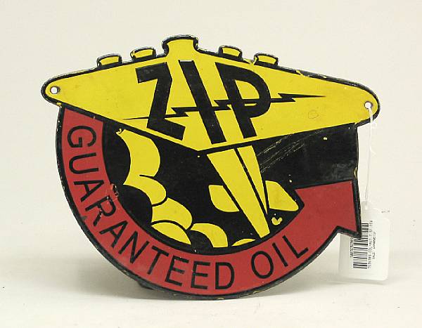 Appraisal: A ZIP Guaranteed Oil enamel advertising sign single sided in