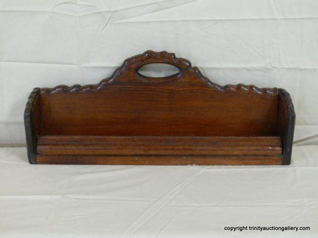 Appraisal: Primitive Hand Cut Carved Spice Shelf Carrier - dual purpose