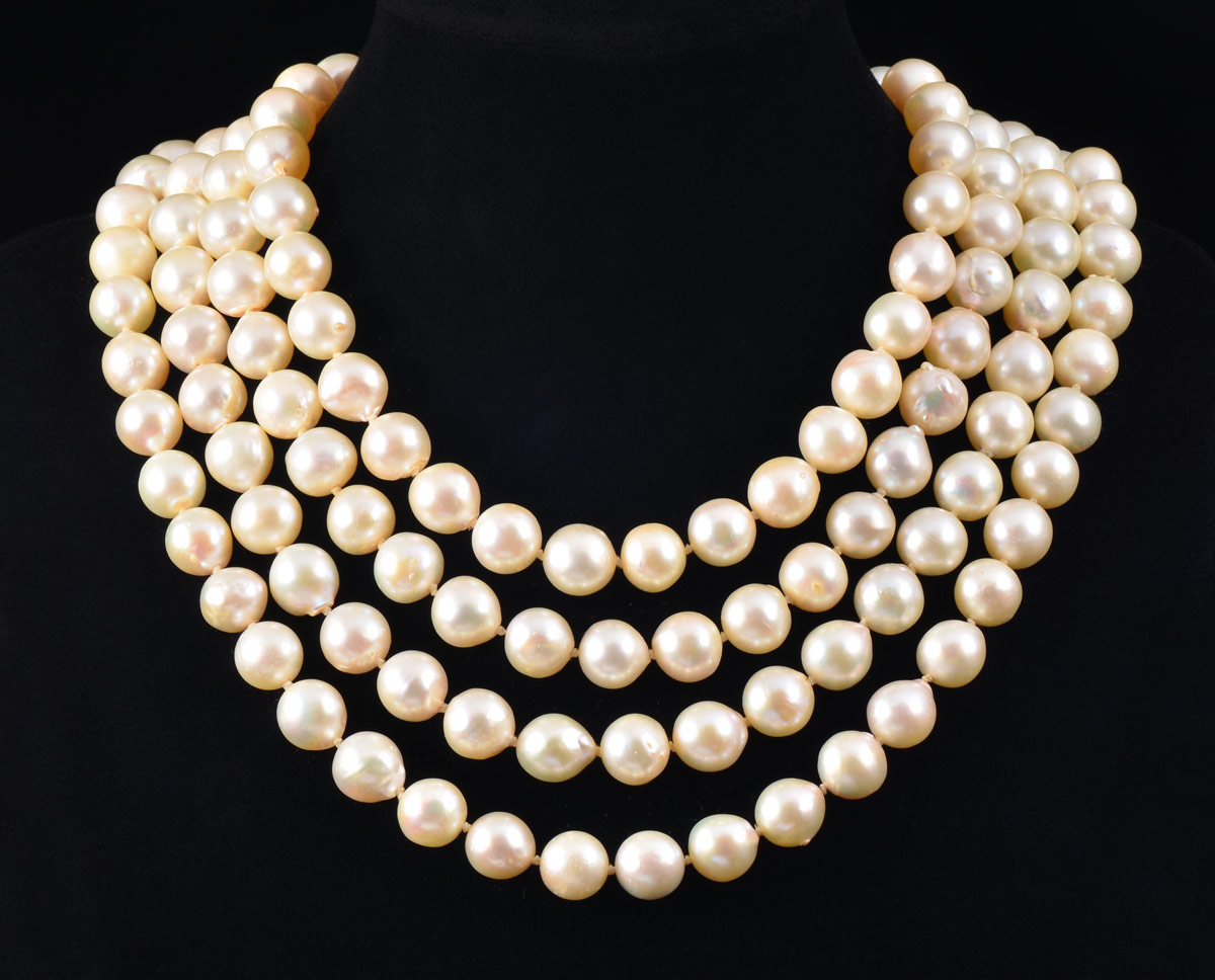 Appraisal: '' STRAND OF CULTURED PEARLS '' strand necklace of -