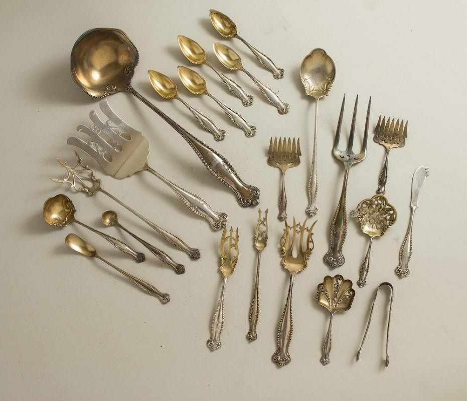 Appraisal: Towle Sterling Flatware Serving Pieces Canterbury Pattern Assembled lot of