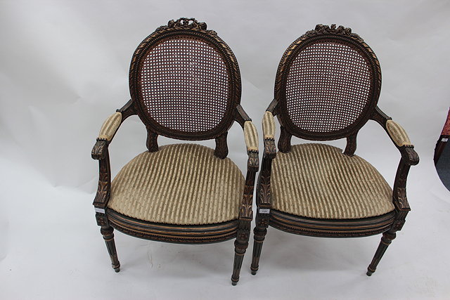 Appraisal: A PAIR OF TH CENTURY FRENCH STYLE PAINTED AND PARCEL