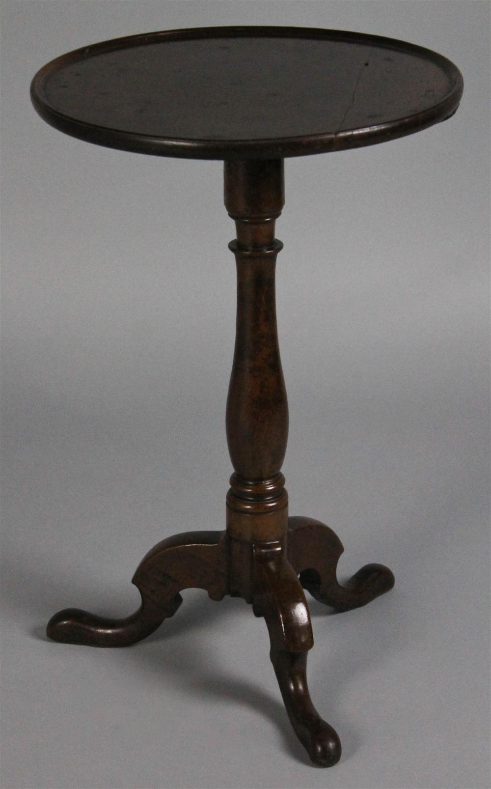 Appraisal: GEORGIAN MAHOGANY DISHED TOP CANDLESTAND having a round dished top