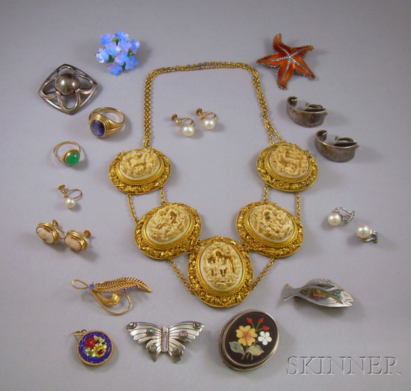 Appraisal: Small Group of Jewelry including two gold gem-set rings a