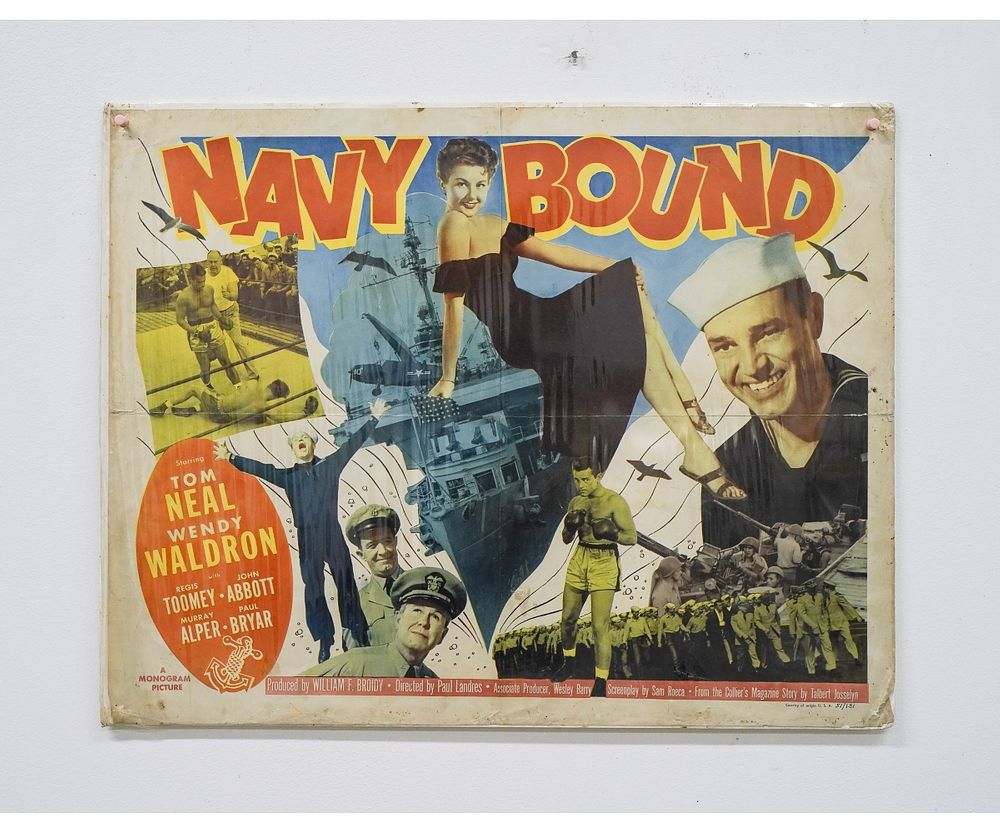 Appraisal: Poster - Movie Advertizing movie poster titled Navy Bound x