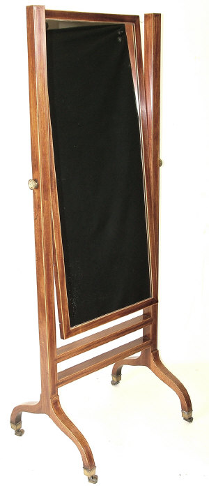 Appraisal: A George III mahogany cheval mirror circa the rectangular framed