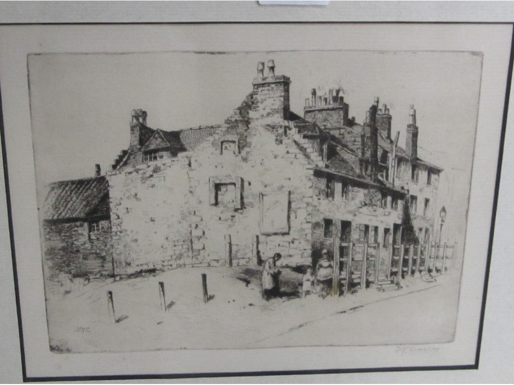 Appraisal: SIR DAVID YOUNG CAMERON Etching 'Old Houses Taylor Street Glasgow'