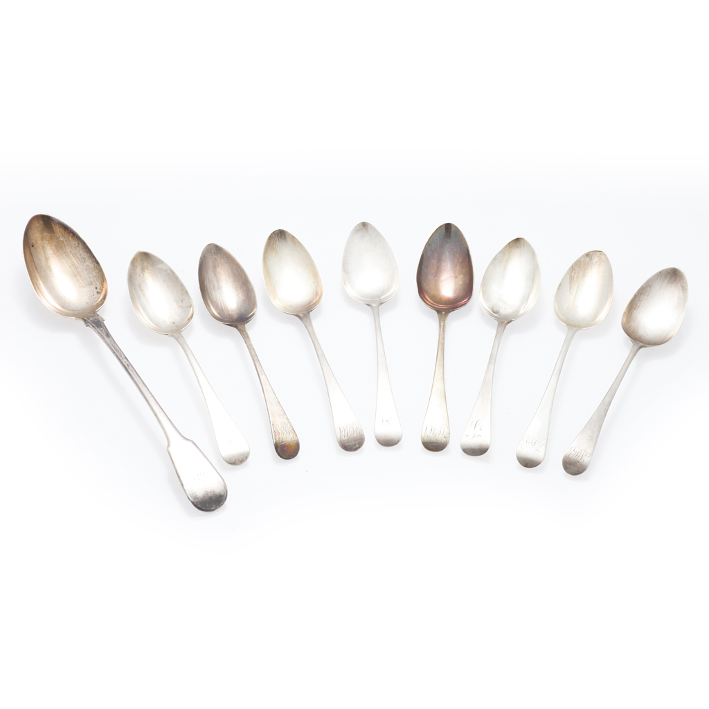 Appraisal: A collection of flatware to include eight table spoons of