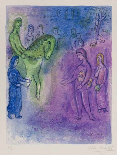 Appraisal: MARC CHAGALL Arriv e de Dionyophane Color lithograph x mm