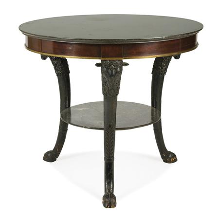 Appraisal: Continental Neoclassical Part Ebonized Mahogany Gueridon Estimate -