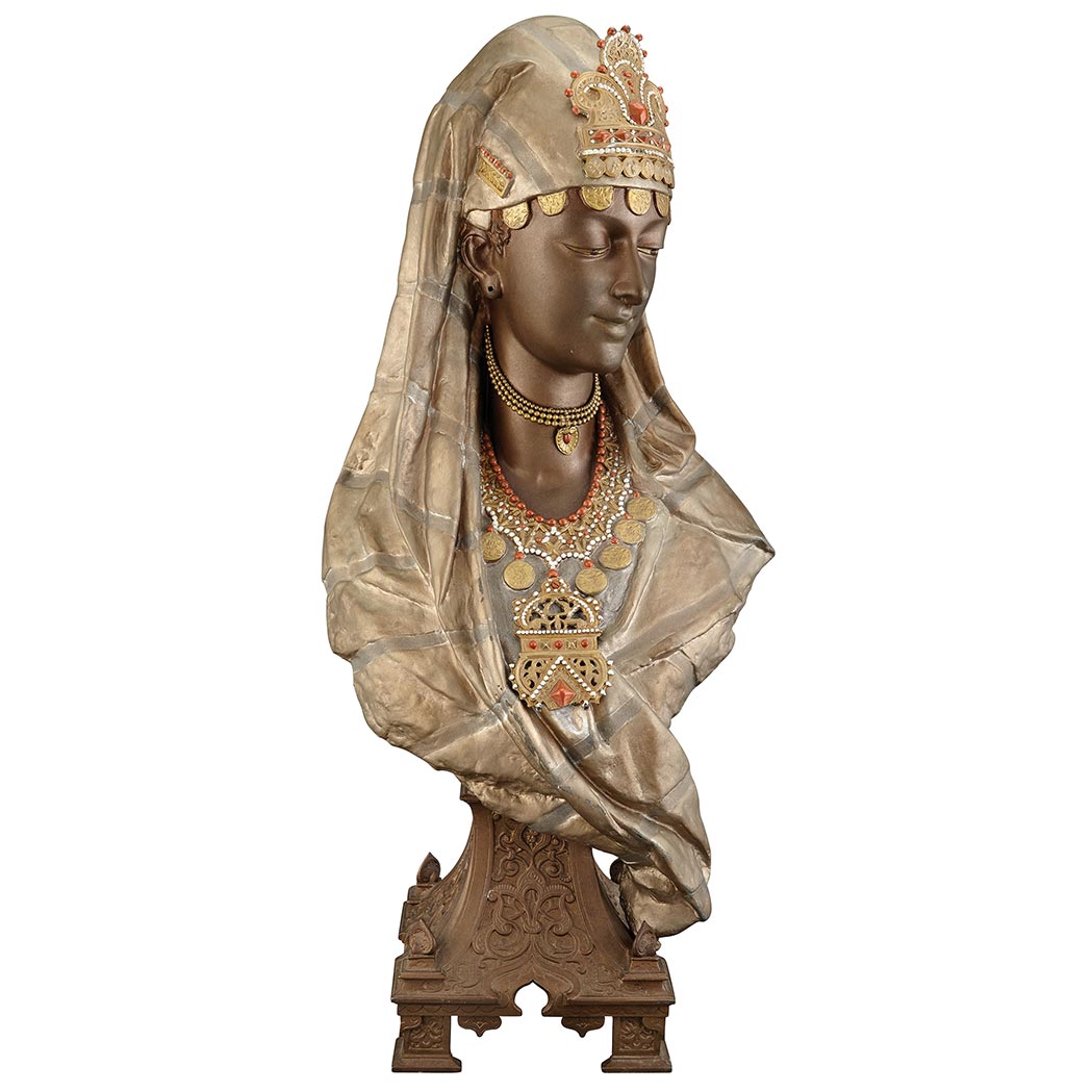 Appraisal: Cold Painted Spelter Bust of an Orientalist Princess In side