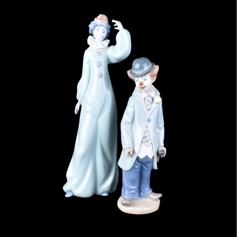 Appraisal: Lladro Figurines Two Lladro Glazed Porcelain Figurines Includes Welcome to