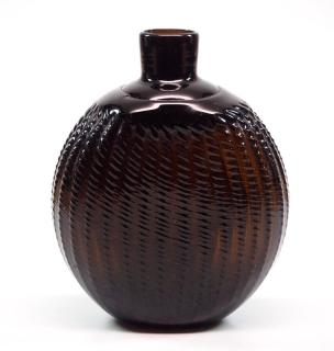 Appraisal: Pattern An early th century pattern-molded glass Pitkin-type flask Midwestern