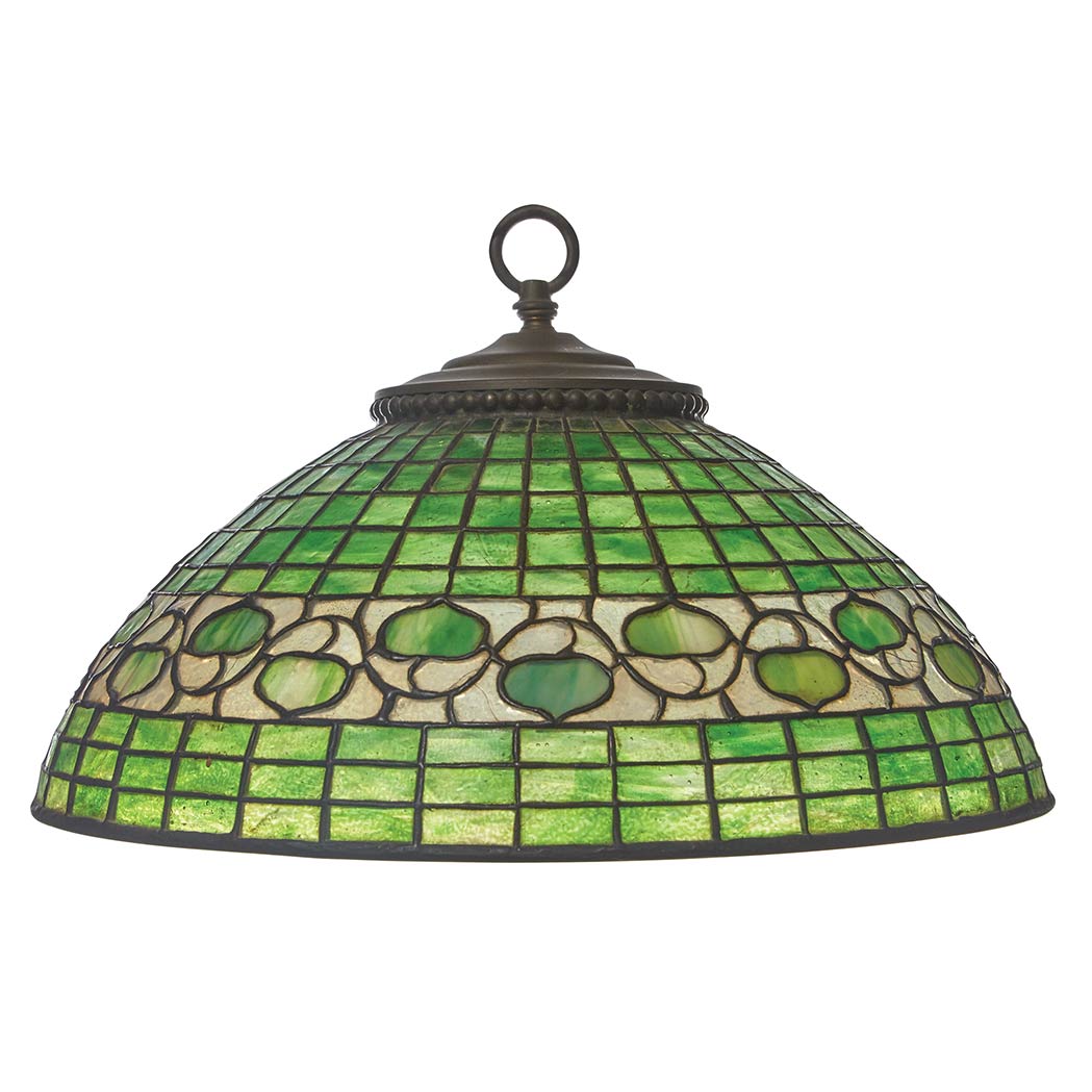 Appraisal: Tiffany Studios Leaded Favrile Glass Acorn Chandelier First quarter of