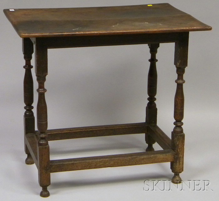 Appraisal: William Mary-style Oak Tavern Table ht lg wd in