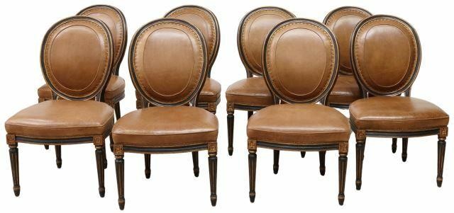 Appraisal: lot of Louis XVI style medallion back dining chairs Nancy